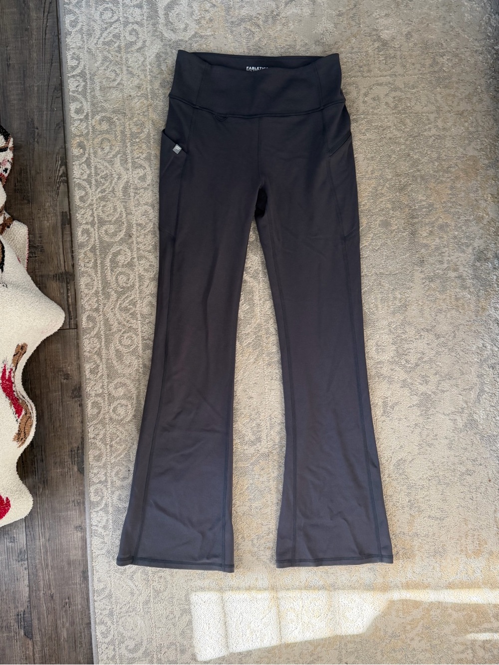 Fabletics Kids Black Flare Leggings with Side Pocket